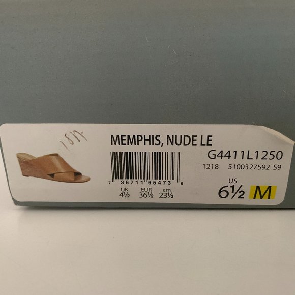 NWOT Franco Sarto Memphis Leather Wedge Sandal US Size 6.5 M - Picture 9 of 9